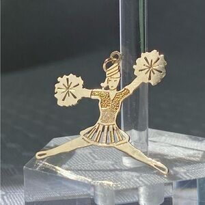10k Solid Gold Cheerleader 2D Charm Pendant